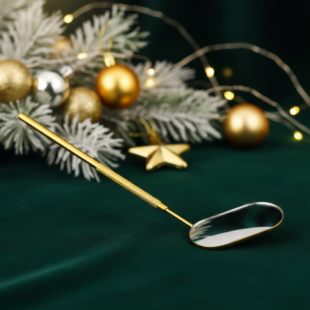 Miroir de contrôle pour extensions de cils – Acier inoxydable, finition dorée Vahine Summer shop