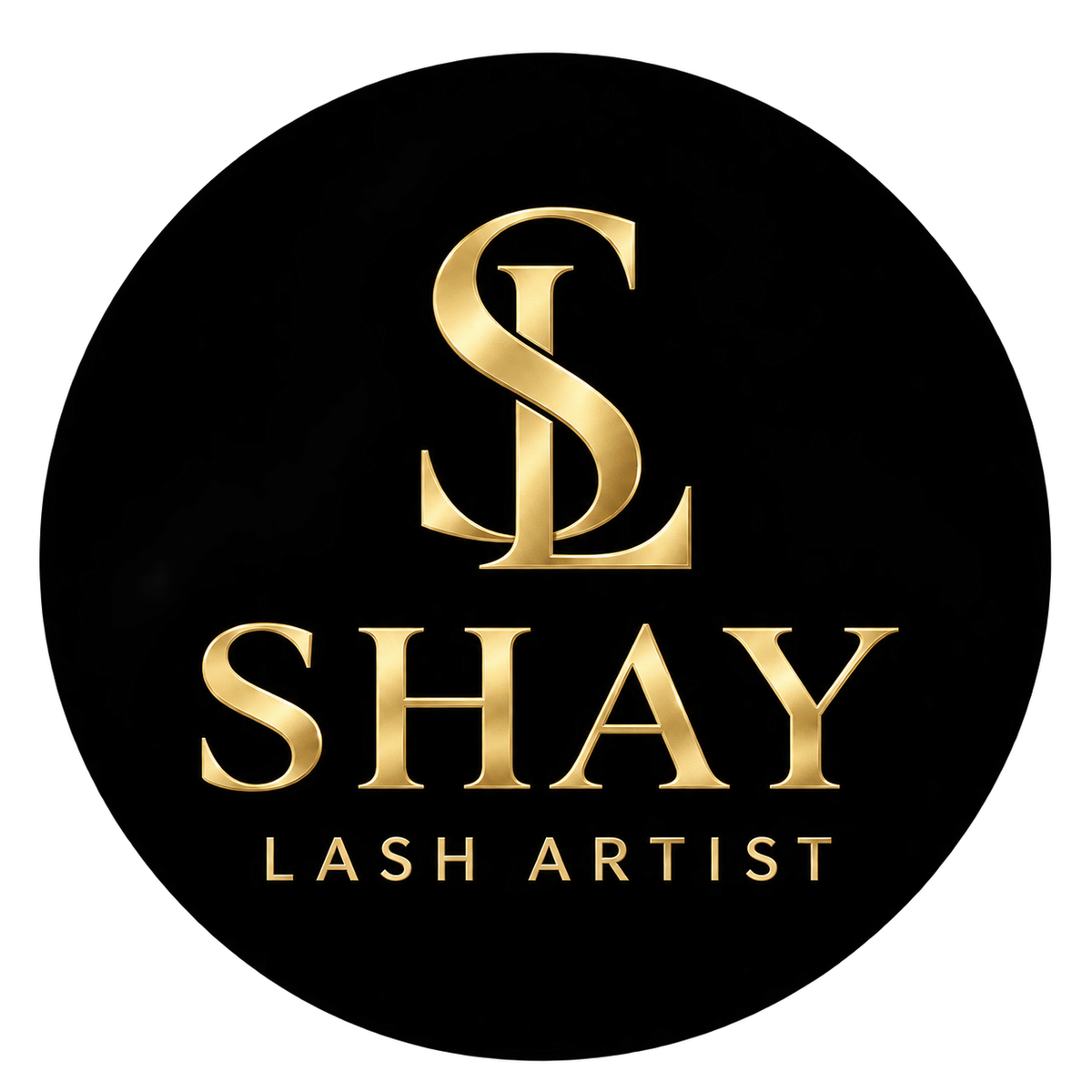 Logo Shay Lash Artist noir et doré